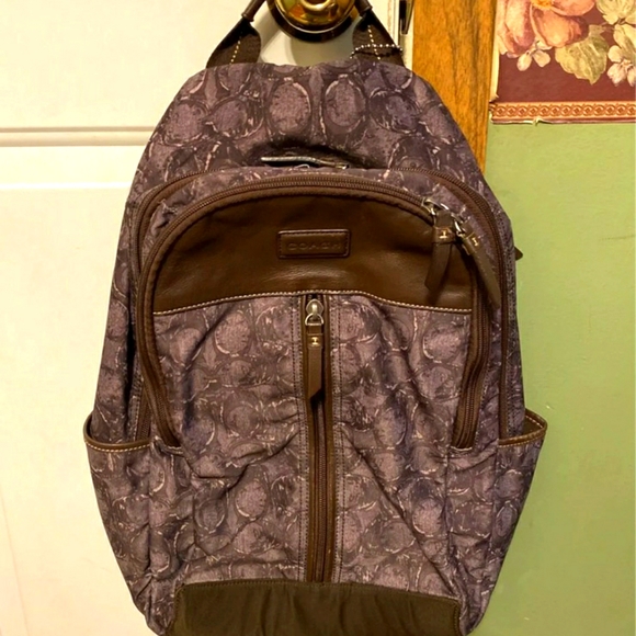 Unique Pattern Green/Brown Coach Backpack main image 3